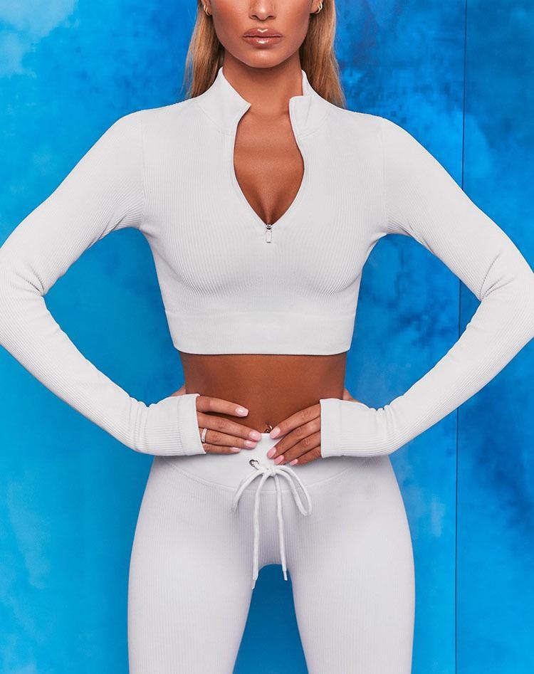 women’s 5 piece activewear set – zipper sports bra, long sleeve top, quick dry shorts & leggings, yoga & fitness outfit 6