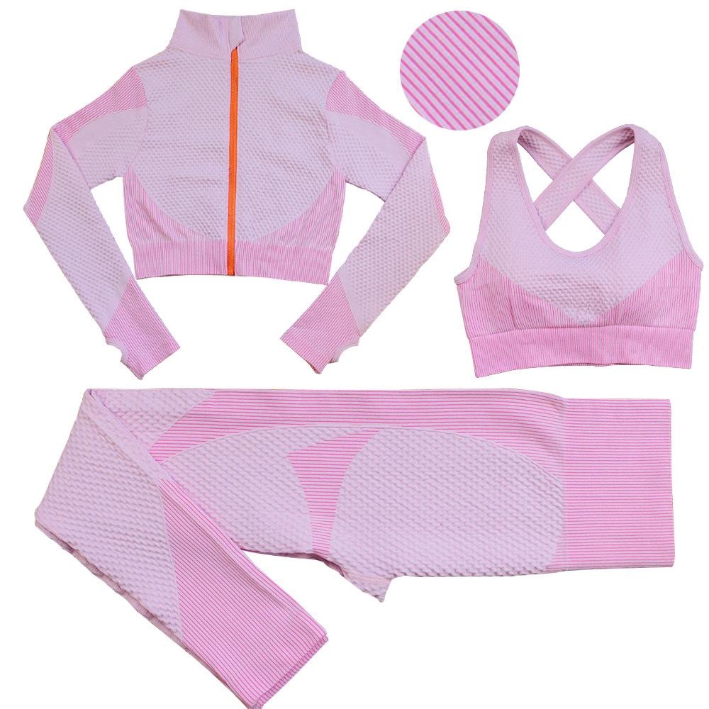 women’s 3 piece activewear set – high waist yoga pants, sports bra, and jacket for running, fitness, and yoga 12