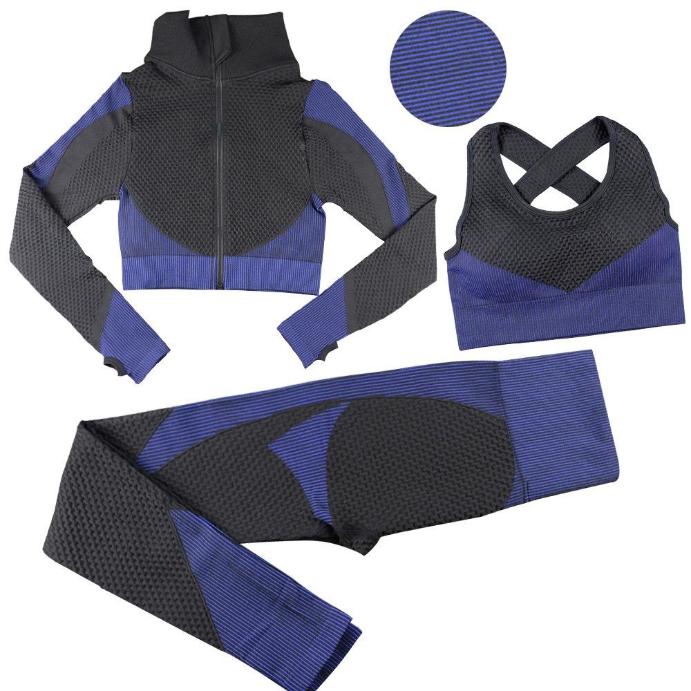 women’s 3 piece activewear set – high waist yoga pants, sports bra, and jacket for running, fitness, and yoga 6