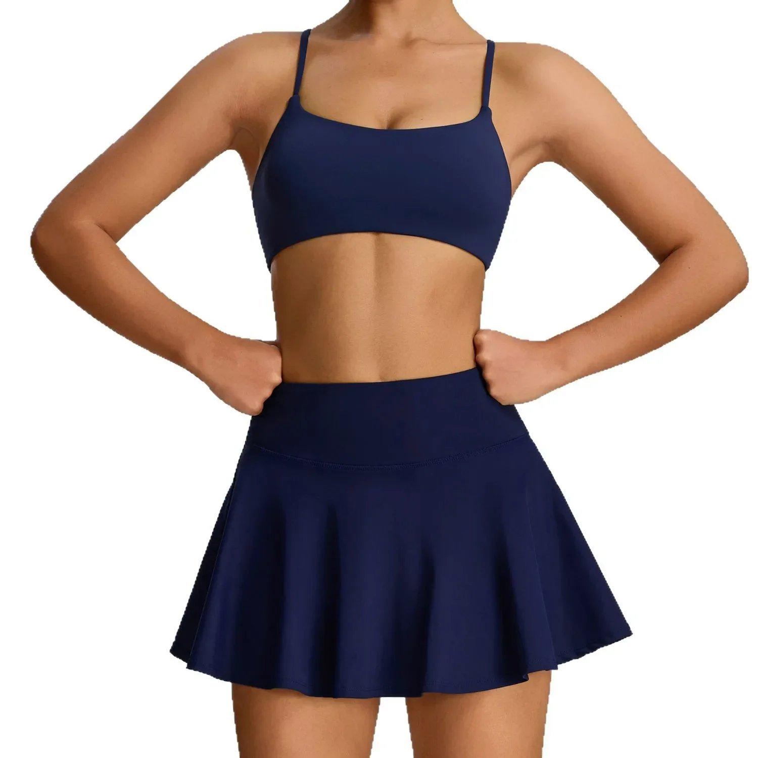 women's quick dry tennis and yoga outfit – stretchy, breathable activewear set for outdoor sports and fitness 2