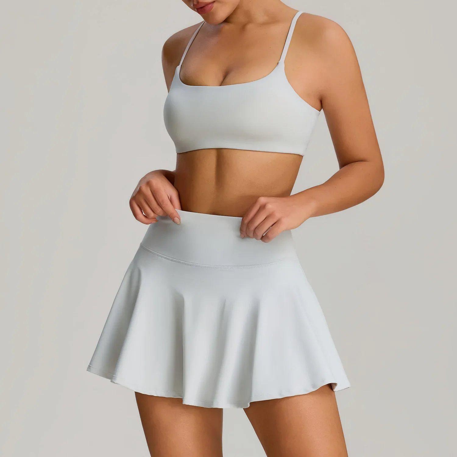 women's quick dry tennis and yoga outfit – stretchy, breathable activewear set for outdoor sports and fitness 4