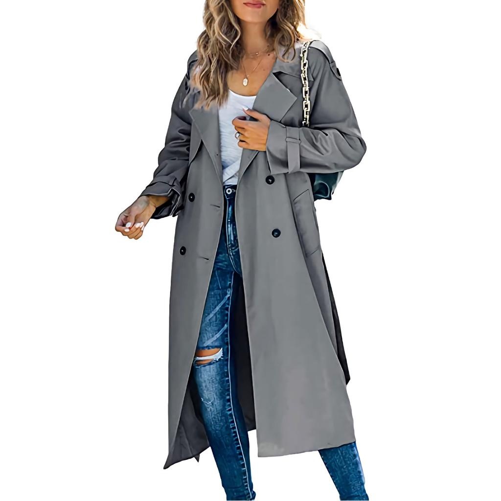 long coat for women long sleeve trench jacket windbreaker coats and jackets 2