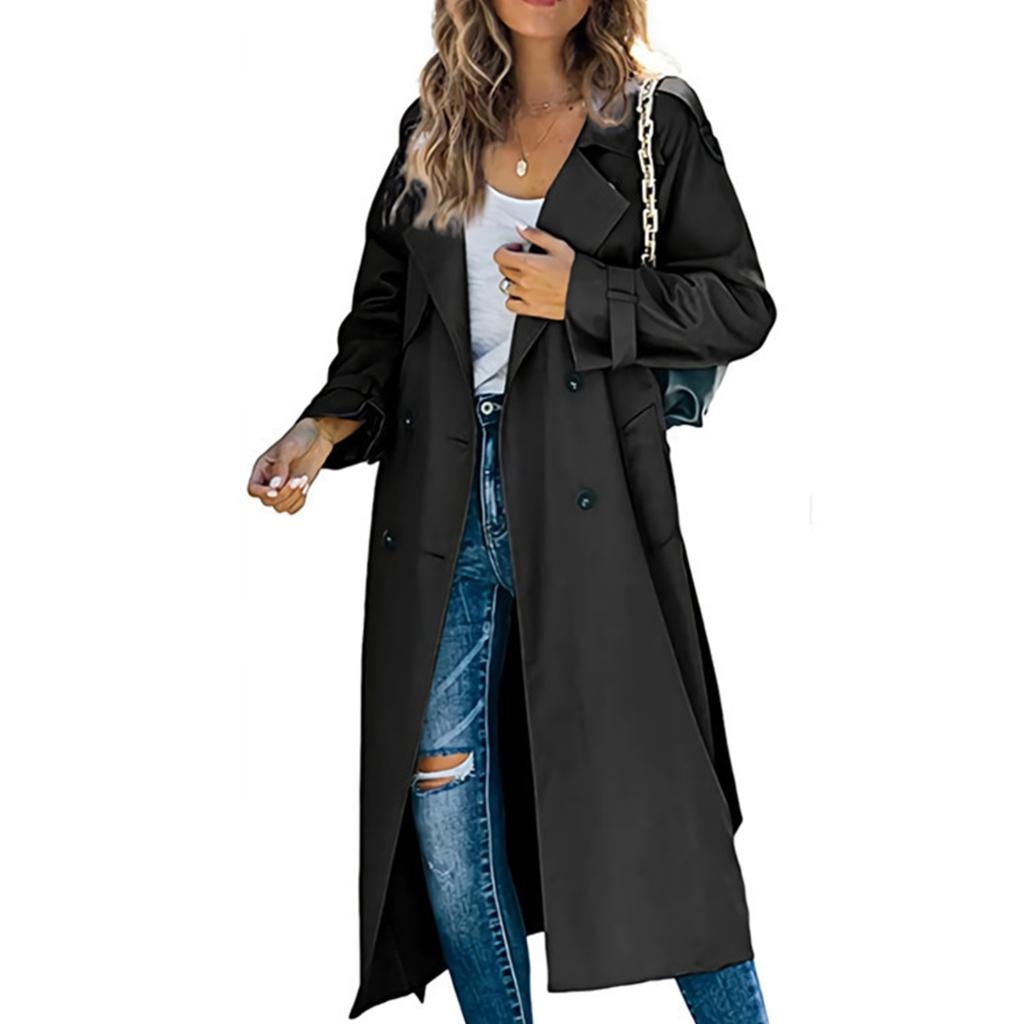 long coat for women long sleeve trench jacket windbreaker coats and jackets 8