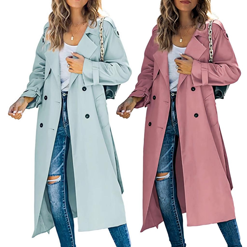 long coat for women long sleeve trench jacket windbreaker coats and jackets 6