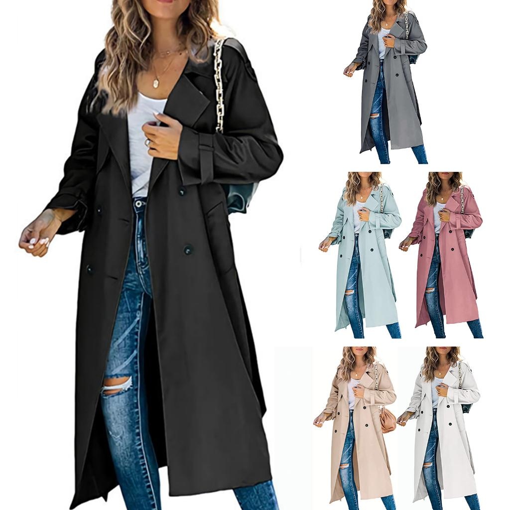 long coat for women long sleeve trench jacket windbreaker coats and jackets 7