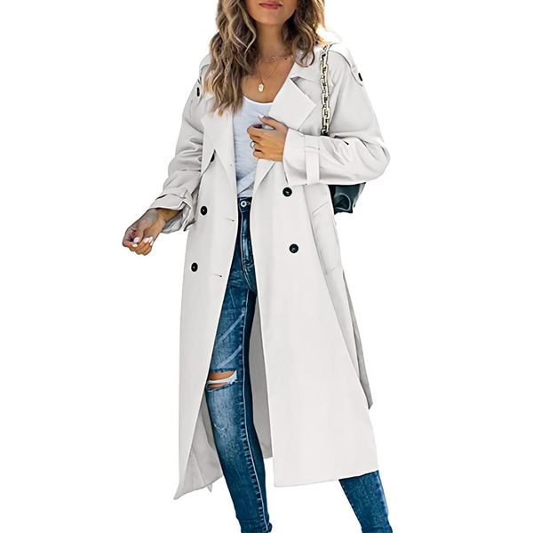 long coat for women long sleeve trench jacket windbreaker coats and jackets 9