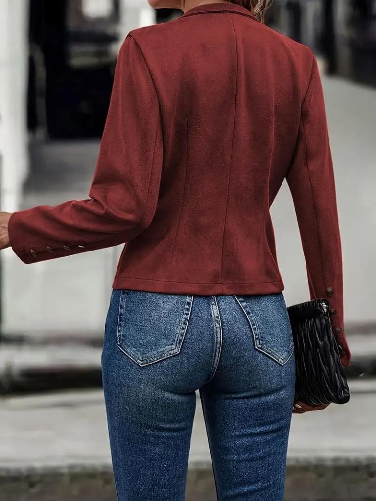 women's jackets fall casual business long sleeve open front cropped jacket coat 12