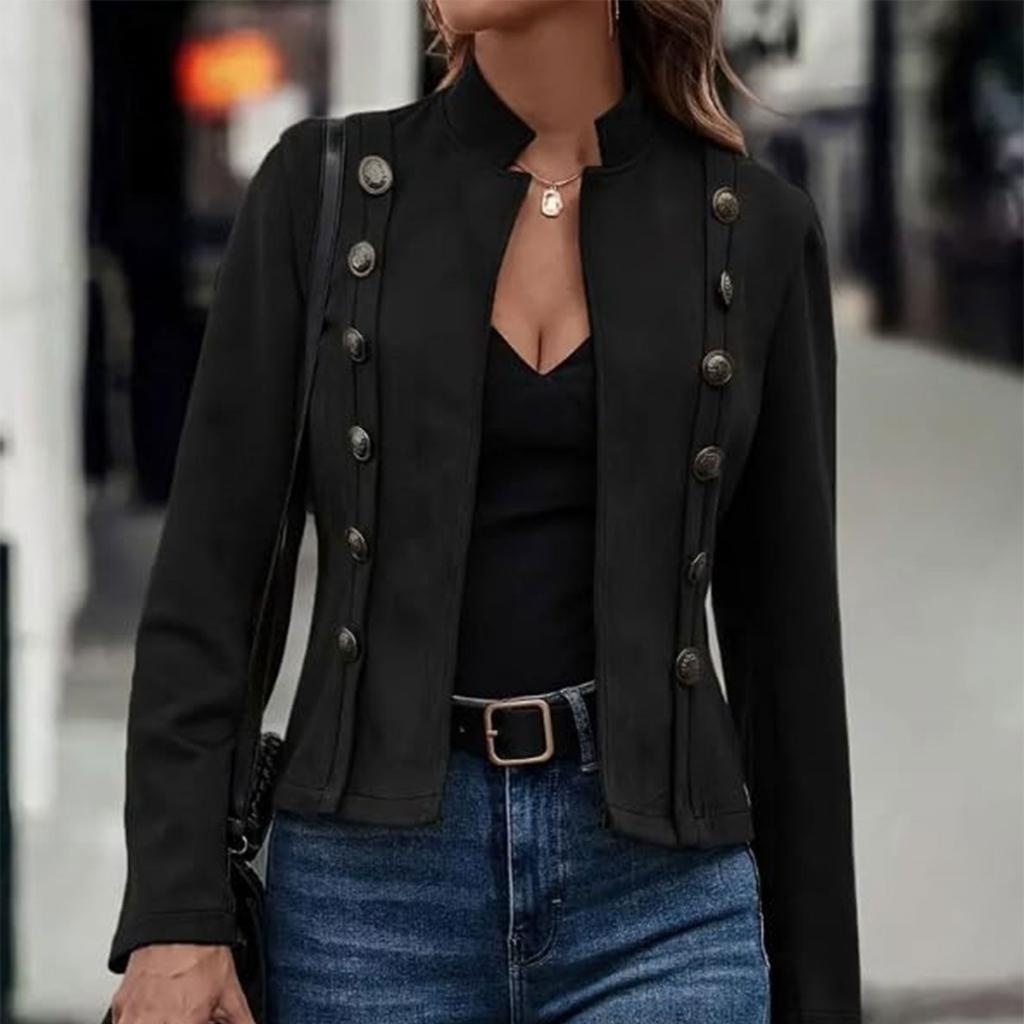 women's jackets fall casual business long sleeve open front cropped jacket coat 15