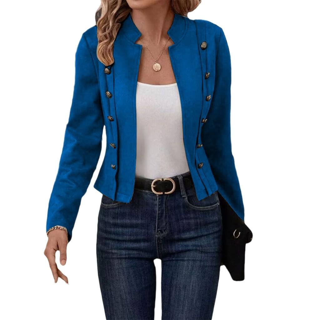 women's jackets fall casual business long sleeve open front cropped jacket coat 9