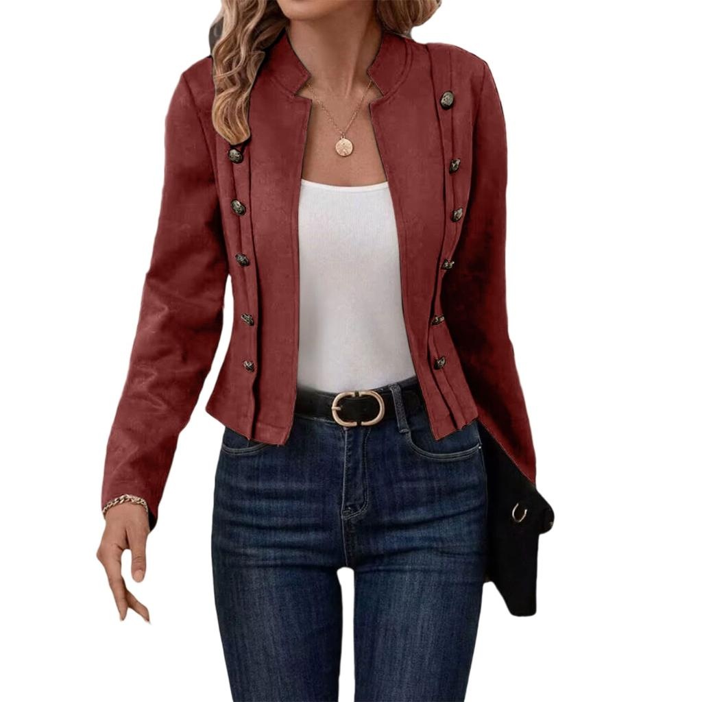 women's jackets fall casual business long sleeve open front cropped jacket coat 6