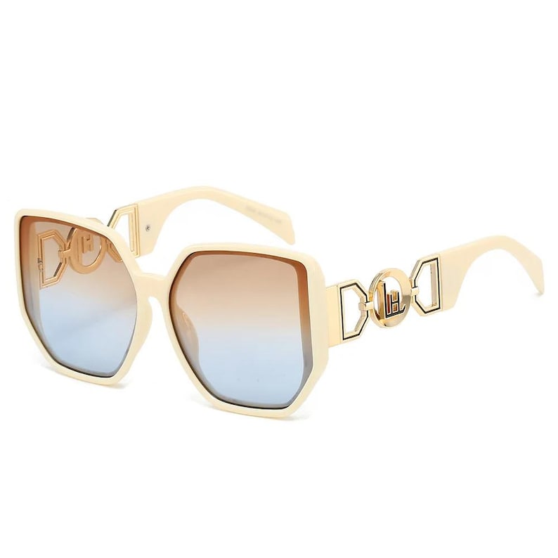 gafas de sol de gran tamaño con montura grande y patillas huecas, uv400, nuevas gafas de sol para mujer 2026, elegantes gafas de sol de diseño de lujo para mujer. 2