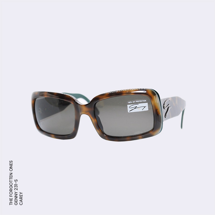 Gafas de sol GENNY VERSACE vintage originales | Modelo 231S | Años 80 | Montura cuadrada de carey con interior verde | Nuevas sin usar 0|