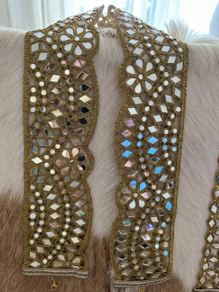 cinturon de espejos dorado hecho a mano ajustable, joyería bohemía, cadena para la cintura, joyería nupcial para el cuerpo 2