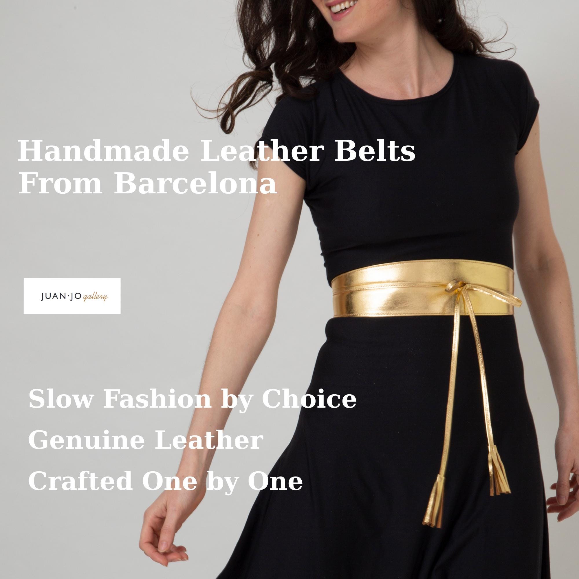 cinturón elástico dorado, cinturón de cuero metalizado para mujer, cinturón ancho dorado hecho a mano con hebilla, regalo de moda para mamá. 18