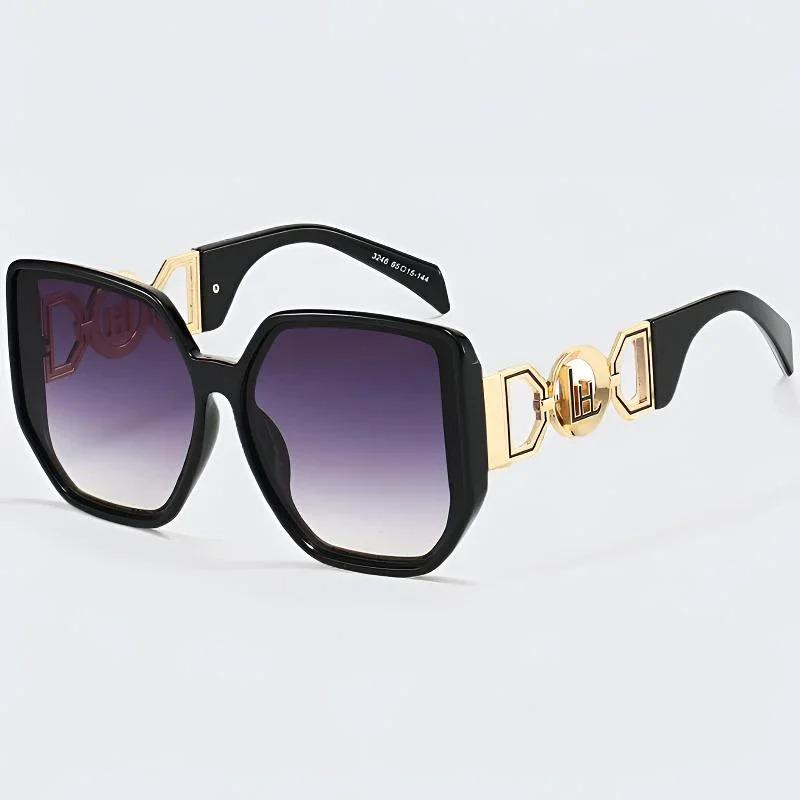 gafas de sol de gran tamaño con montura grande y patillas huecas, uv400, nuevas gafas de sol para mujer 2026, elegantes gafas de sol de diseño de lujo para mujer. 10