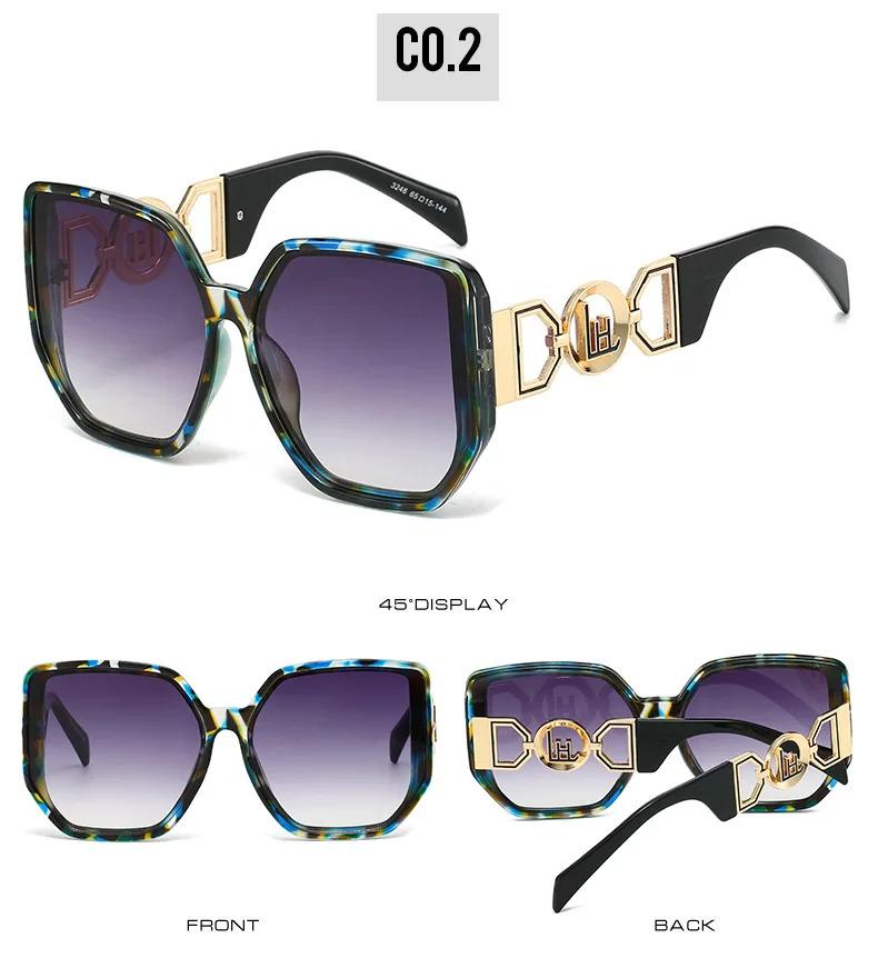 gafas de sol de gran tamaño con montura grande y patillas huecas, uv400, nuevas gafas de sol para mujer 2026, elegantes gafas de sol de diseño de lujo para mujer. 15