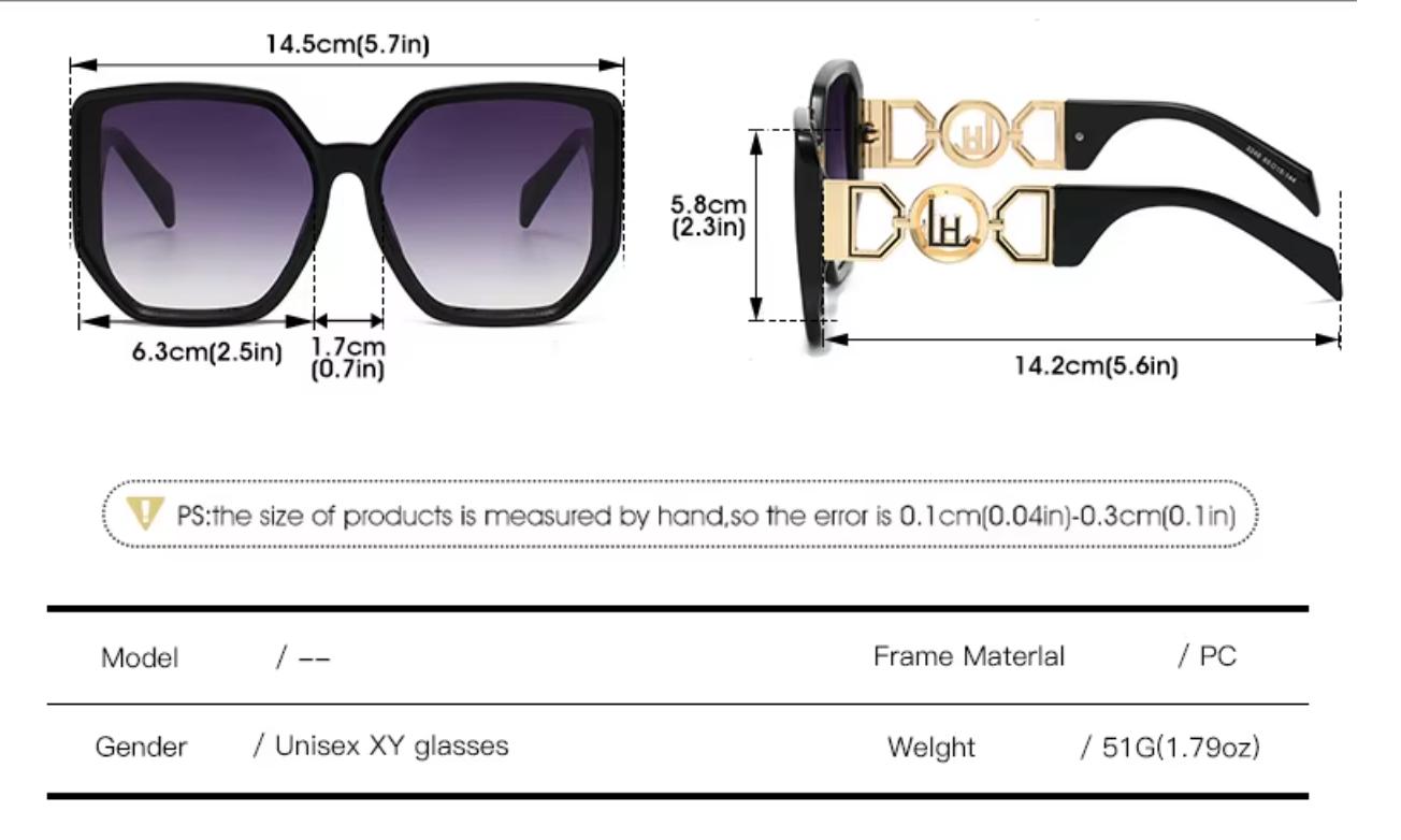 gafas de sol de gran tamaño con montura grande y patillas huecas, uv400, nuevas gafas de sol para mujer 2026, elegantes gafas de sol de diseño de lujo para mujer. 17