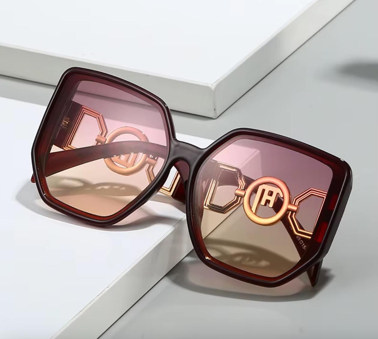 gafas de sol de gran tamaño con montura grande y patillas huecas, uv400, nuevas gafas de sol para mujer 2026, elegantes gafas de sol de diseño de lujo para mujer. 14