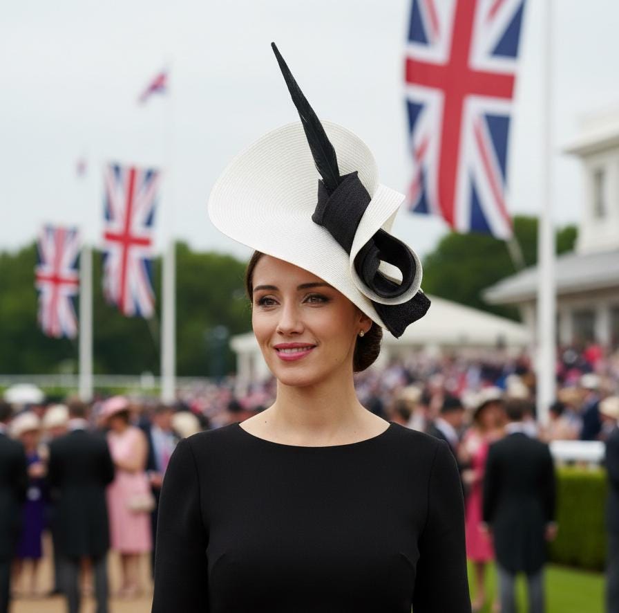 Original Tocado de boda marfil y negro con plumas - Tocado invitada perfecta negro - sombrero mujer boda negro - Sombrero madrina de boda 2