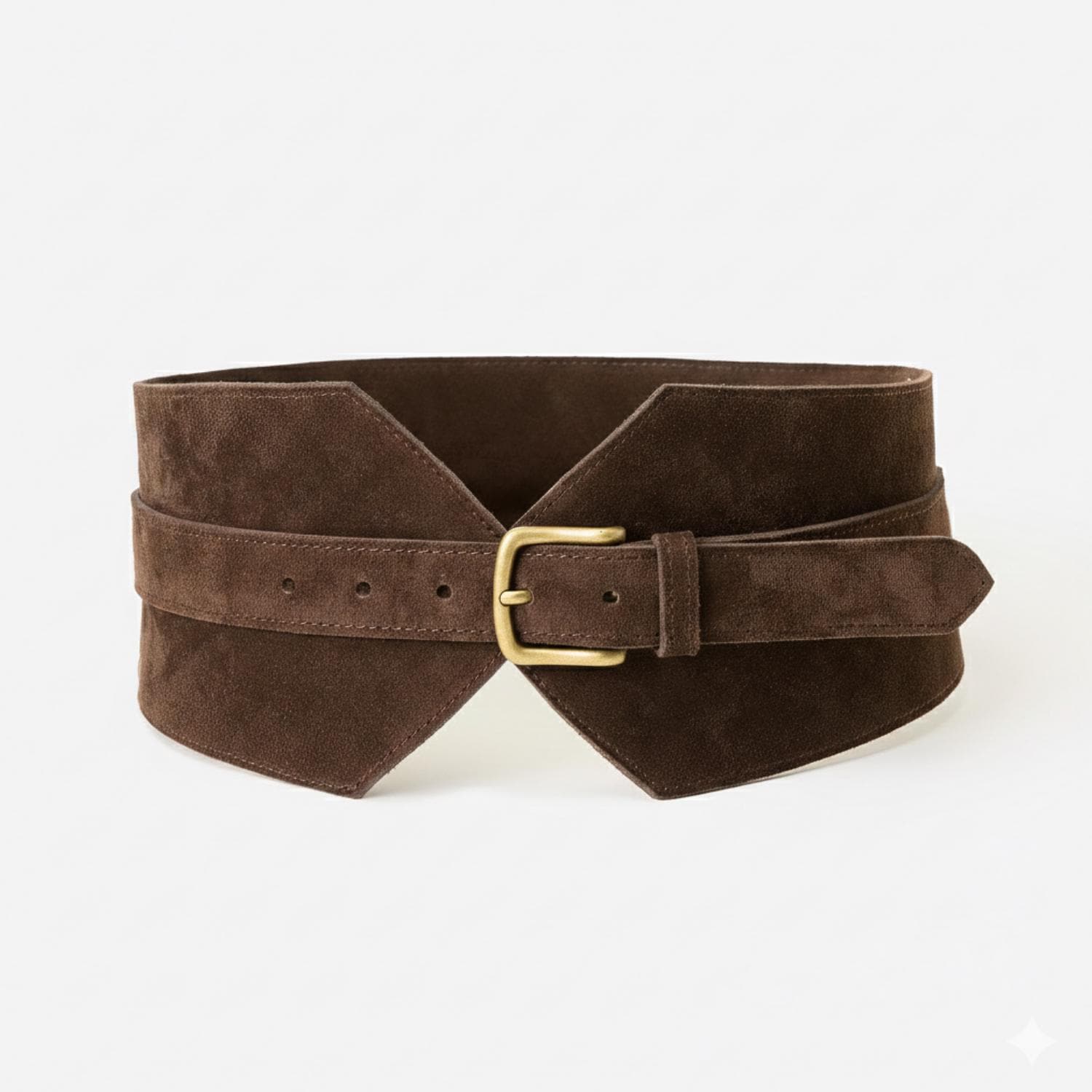 cinturón de ante marrón, cinturón ancho de cuero para mujer, cinturón de cuero suave marrón oscuro con tachuelas doradas y hebilla. 21