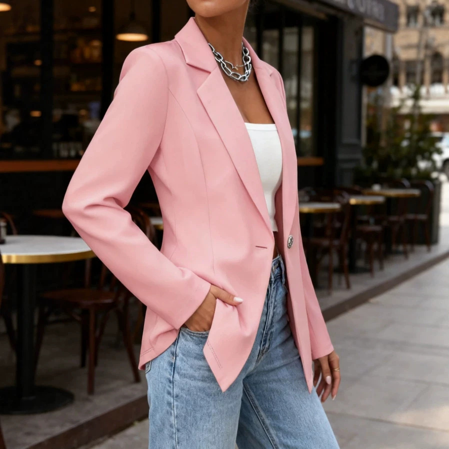 Chaqueta de manga larga con cuello de solapa y cintura ajustada. 5223f3fa 8611 4cc3 b36b b18c02d687c0.jpg