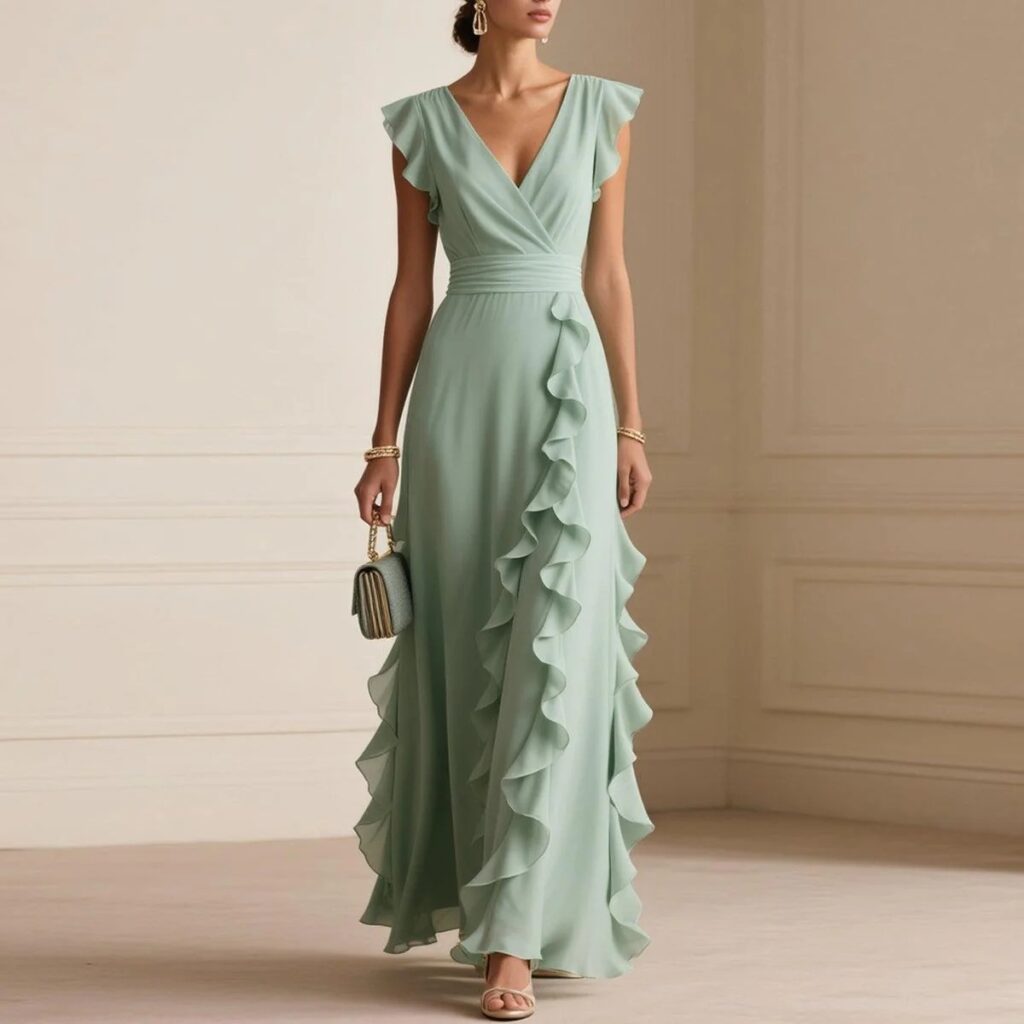 Women's Elegant Solid Color Ruffle Sleeveless Sexy V-Neck Long Dress Fashionable Bohemian Women's Party Evening Maxi Dresses 3cc59496 f530 4672 abe8 8317000802b2.jpg